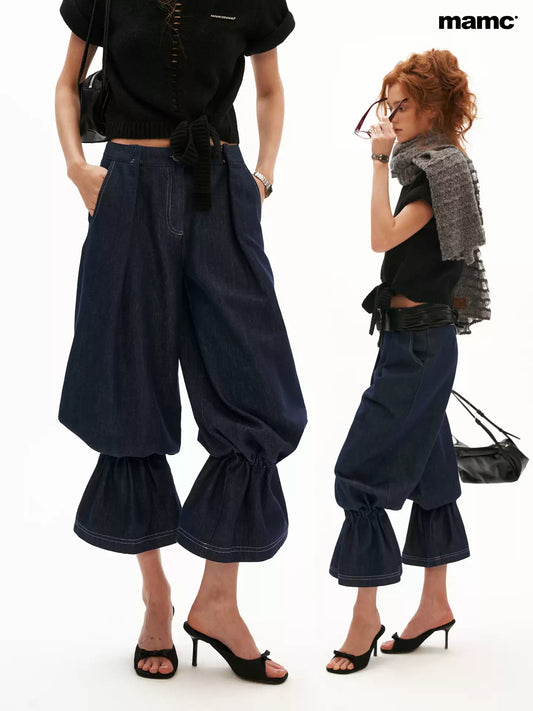 MAMC - Retro Balloon-Leg Tencel Blue Jeans