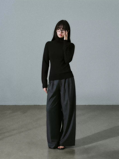 LOST FOREST - Stretch High-Neck Base-Layer Top (Apricot / Black / Dusty Pink / Deep Brown)