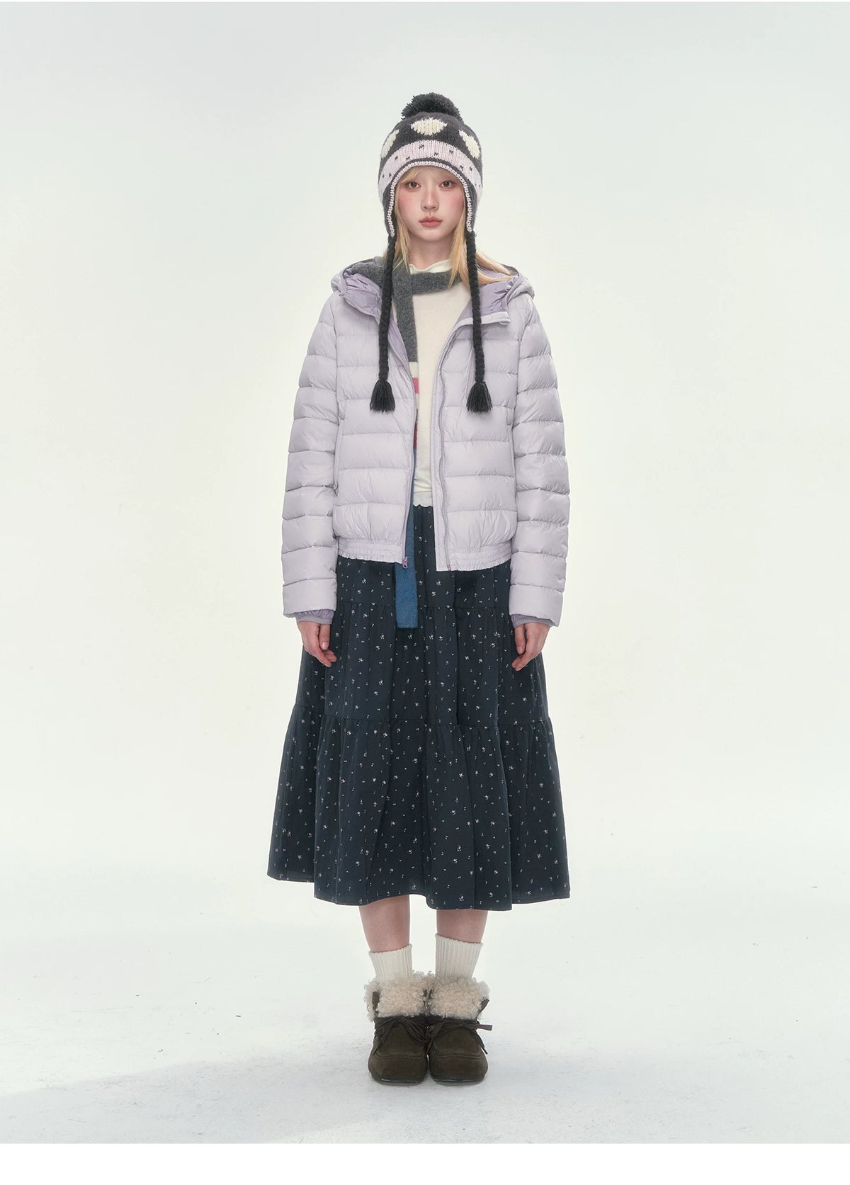 CAN - "Twilight Snow" Hooded 90% White Duck Down Puffer Jacket (Hibiscus Purple / Baby Pink / Water Blue)