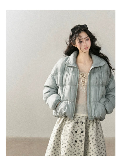 AOMALM - “She Gazes at Snow” 90% White Duck Down Puffer Jacket – Dusty Lilac