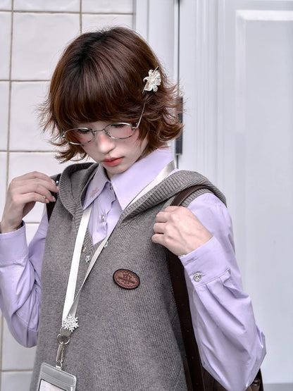 "Snow Lily Mist" Lavender Blouse & Skirt Set