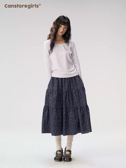 [CAN] “Rose in Bloom” Lavender Knit Cardigan & Floral Skirt 3-Piece Set