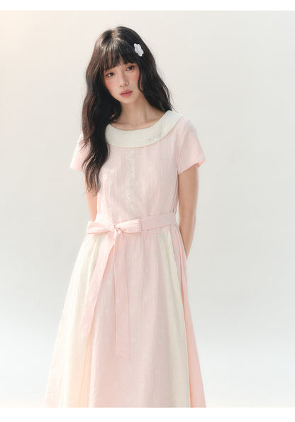 [CAN] "Sakura Mist Blossom" Pink Floral Doll Collar Dress