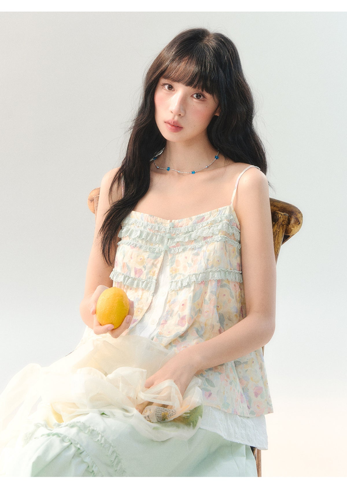 [CAN] "Spring Garden" Floral Lace Cami Skirt Set