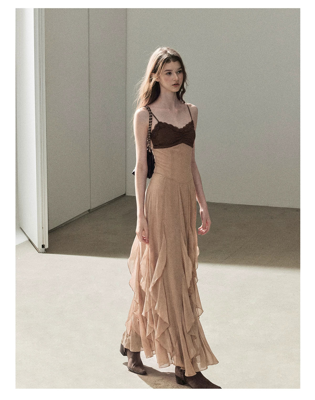 AOMALM - "The Next Fallen Leaf" Cinnamon Pink 2-Piece Set (Shirt / Cami Dress)