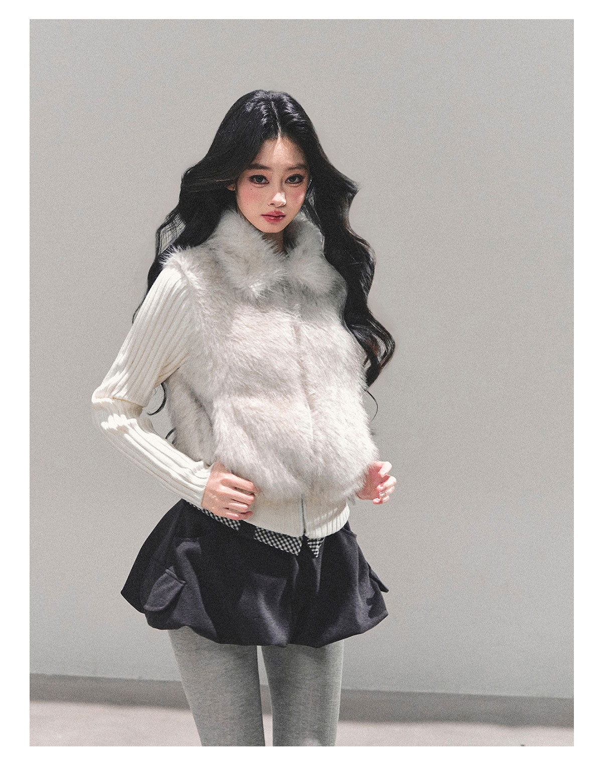 少也眼 “Footprints in the Snow” Winter Bubble Skirt - Gray 68451351