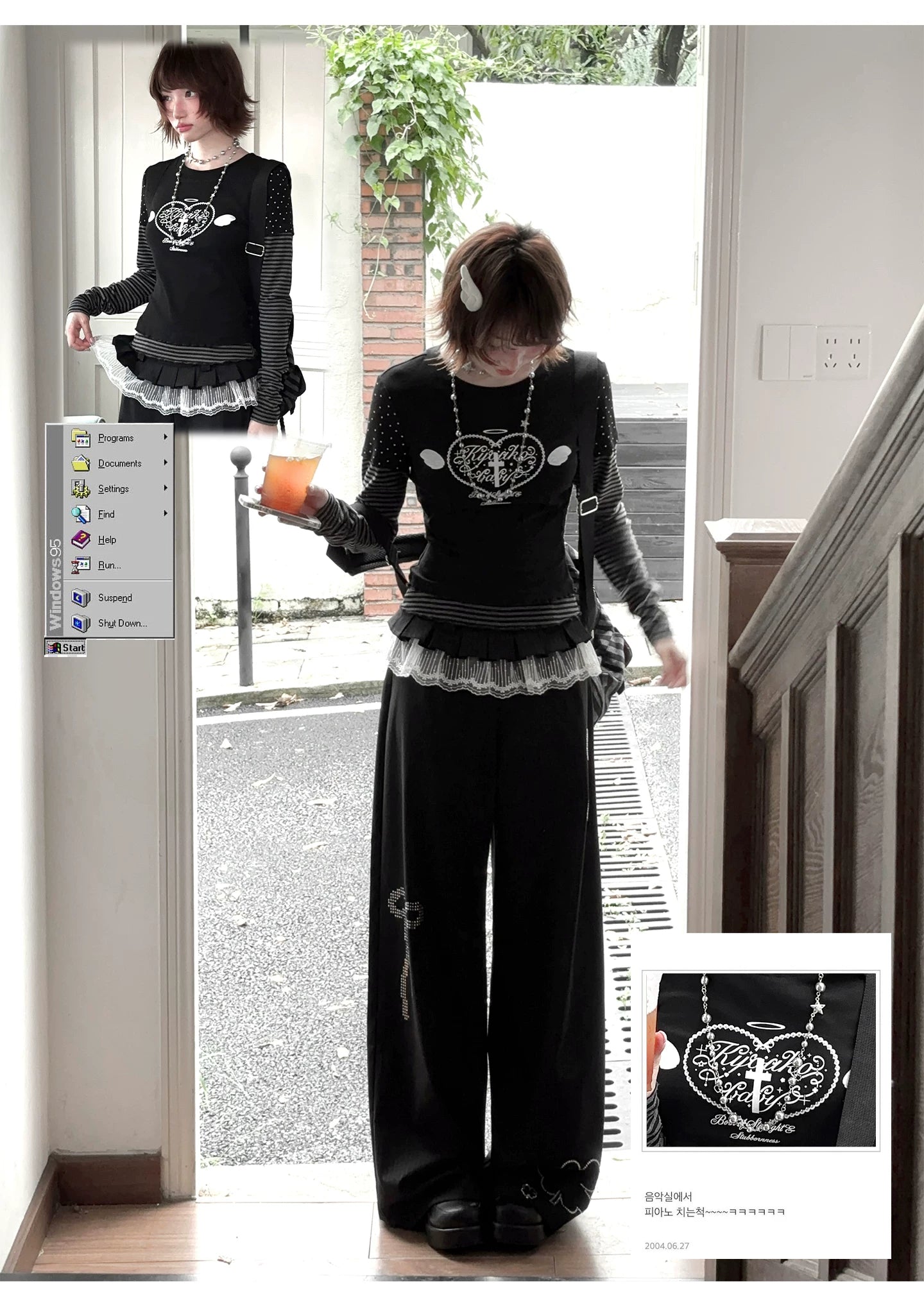 "Rainy Season" Heavencore Original Early Autumn Korean-Inspired Girls' Set