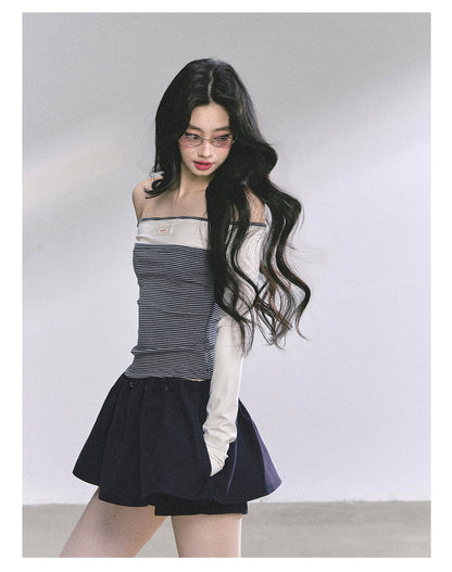 少也眼 "Miu-Style K-Girl" Off-Shoulder Long-Sleeve Tee 4563486