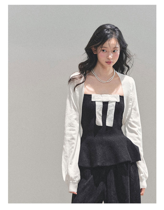 少也眼 "Lingering Warmth" Princess-Style Two-Piece Winter Set - Black/White 543545141