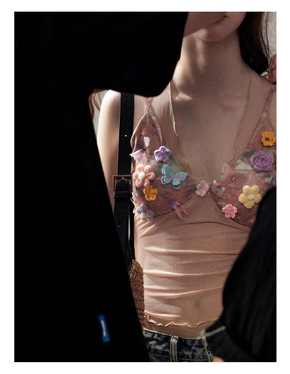 "Waiting for a Flower to Bloom" Lotus Pink Sheer Halter Crop Top