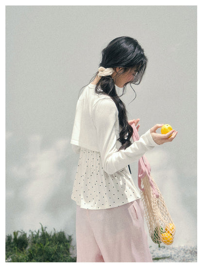 少也眼 “Polka Brandy Lace” White Modal Lace Set 136
