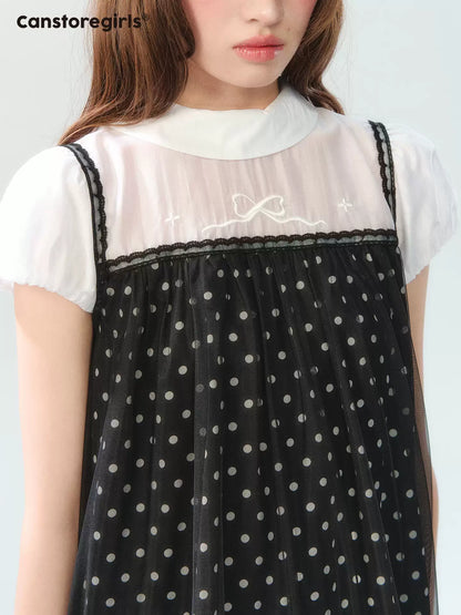 "Black Tulle Reverie" Polka Dot Puff Skirt Set PP2026227