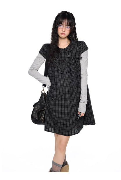EZEK | Peter Pan Collar Gingham Shirt with Bubble Sleeves
