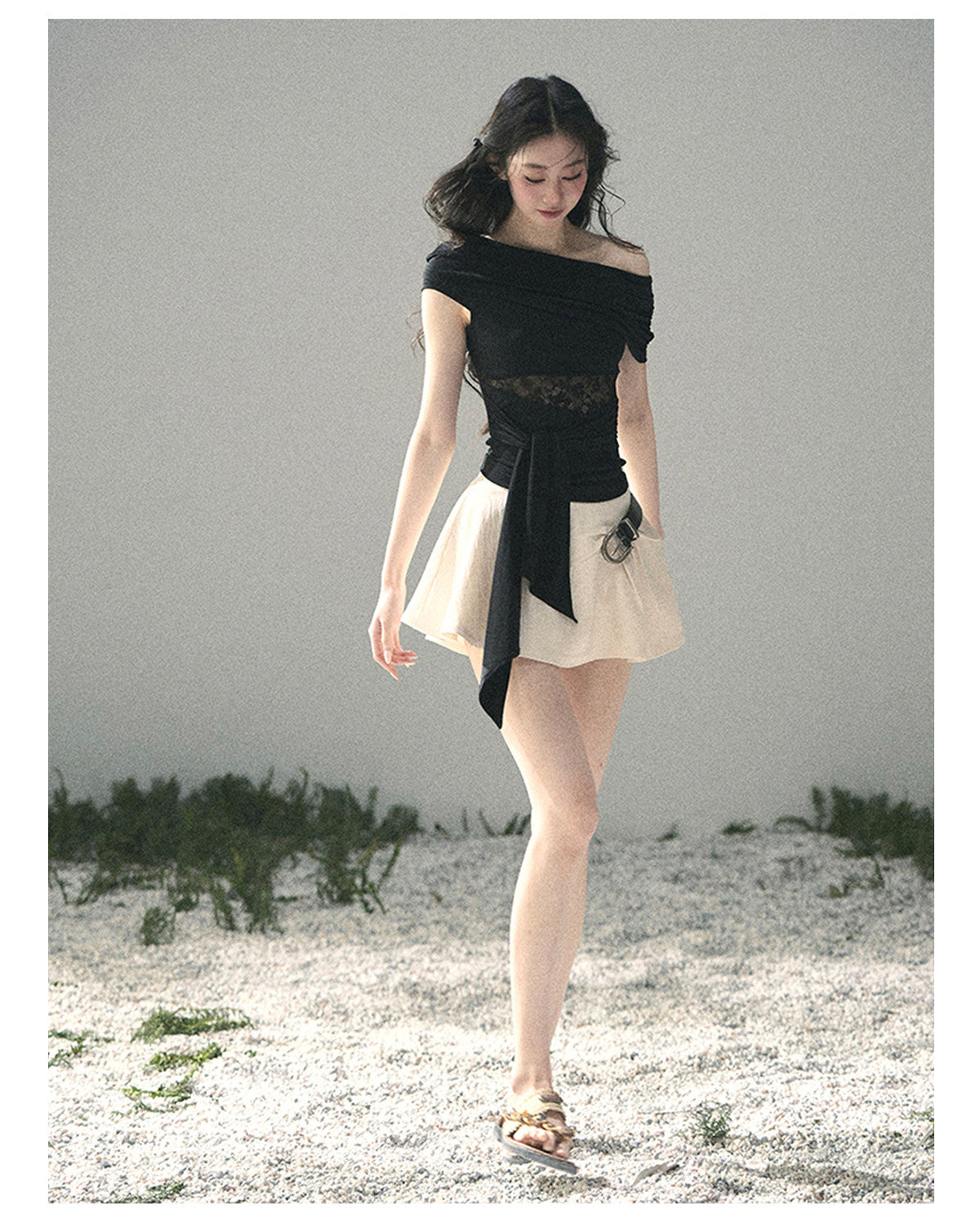 “Cicada Summer” Midnight Black Lace Cutout Top