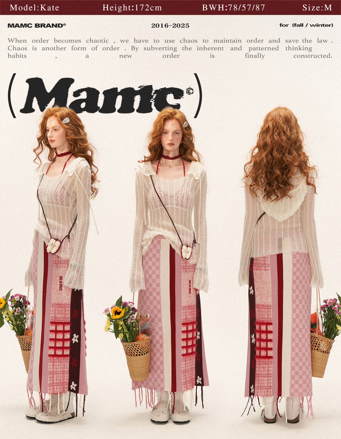 MAMC - Mohair Striped Hooded Sweater WE801