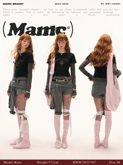 MAMC - Layered-Look Polka Dot Hoodie