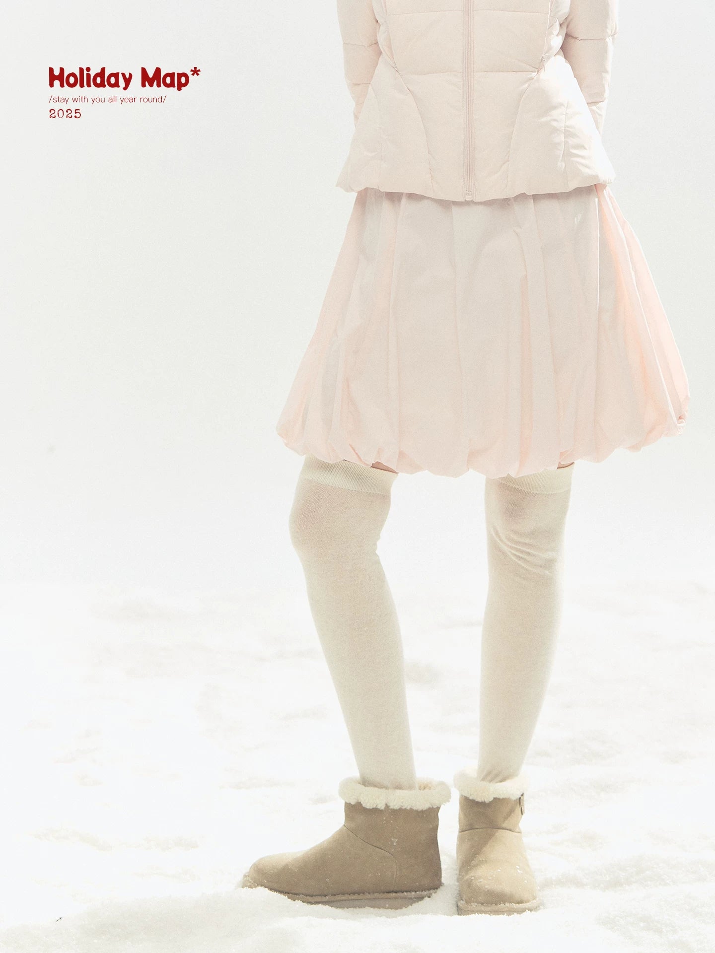 "Pink Bébé" Belle Pink Ballet Down Jacket & Quilted Bubble Mini Skirt Set