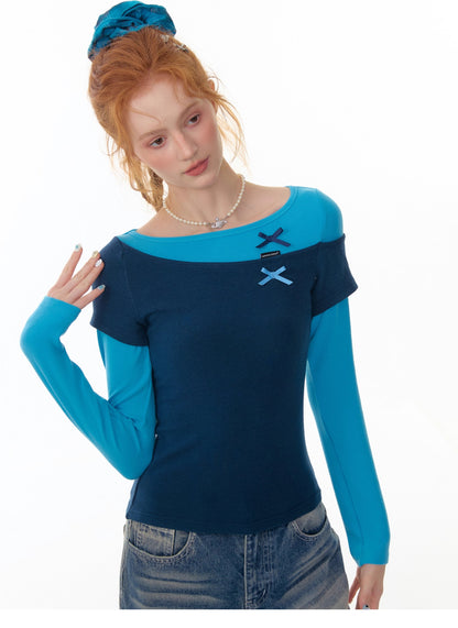 ZiziFei - Deconstructed Faux Two-Piece Knit Top