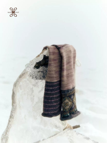 Horridale - [FREE GIFT] Dark Gray Fair Isle Knit Leg Warmers with Stripes