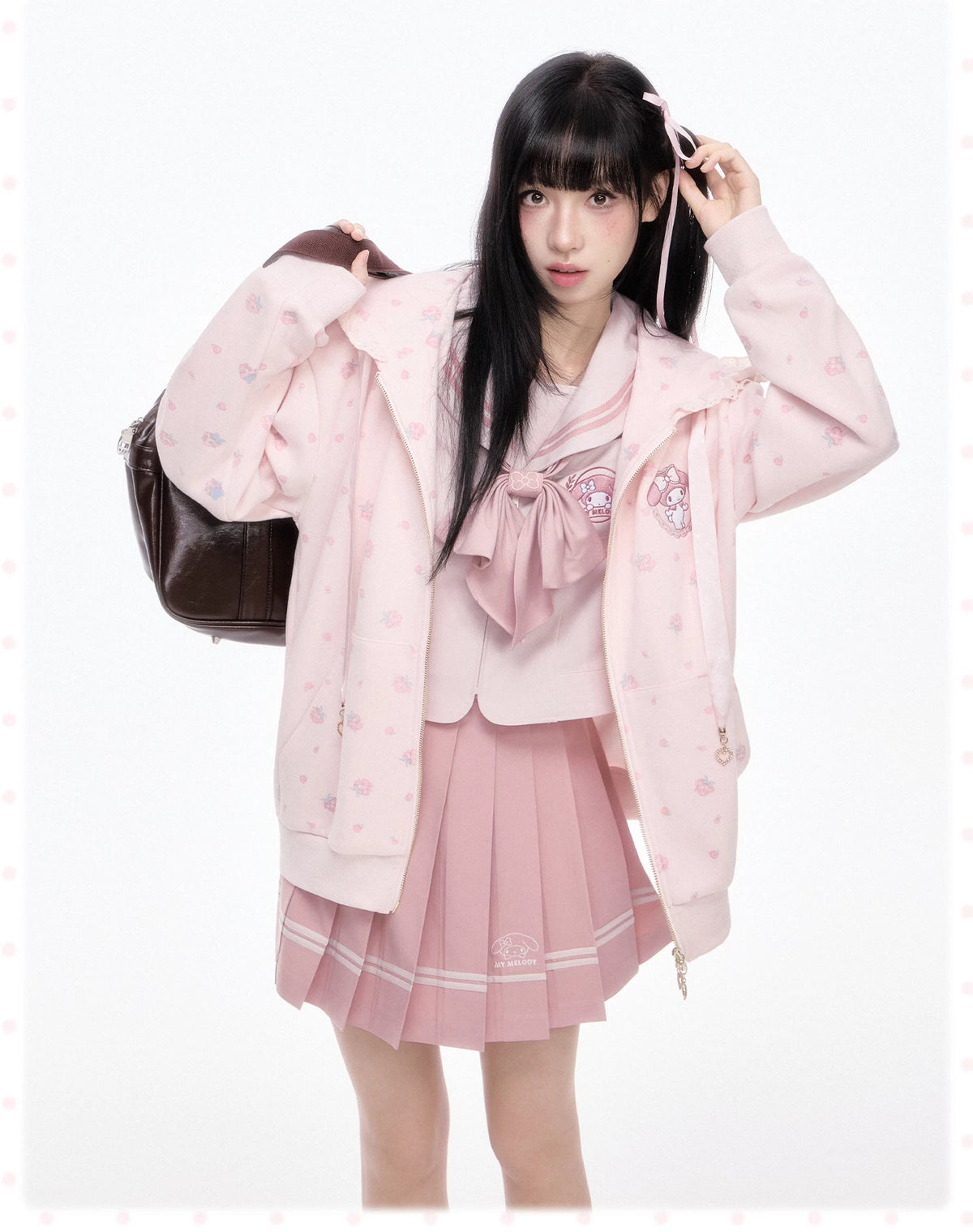 “Daisy Daydream” Pink Floral Oversized Hoodie