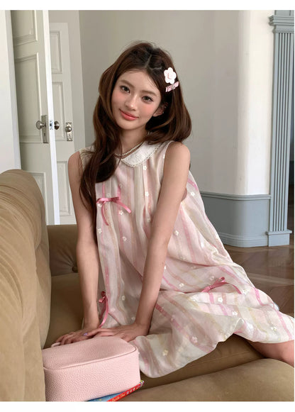 “Peach Soda Dream” Blush Pink Bubble Hem Dress