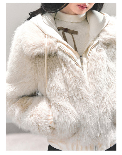 少也眼 "She Walks Through Snow" Faux Shearling Winter Jacket 8763132