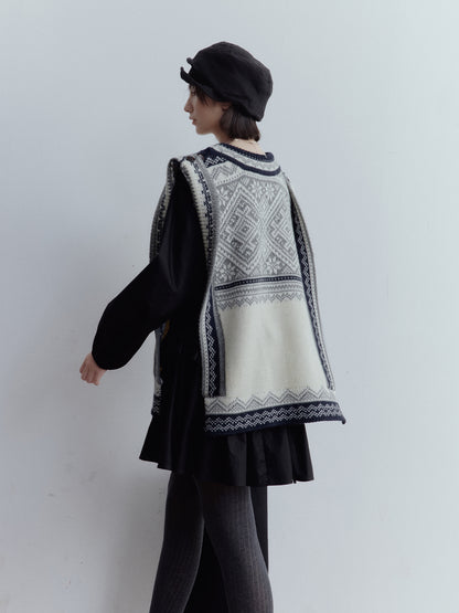FUSSED Strange Circus Fair Isle Wool Vest FOF-25SS163