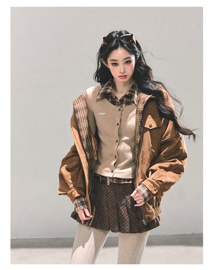少也眼 “Landing Before Dawn” Hepburn-Inspired Quilted Hoodie Jacket 786984364