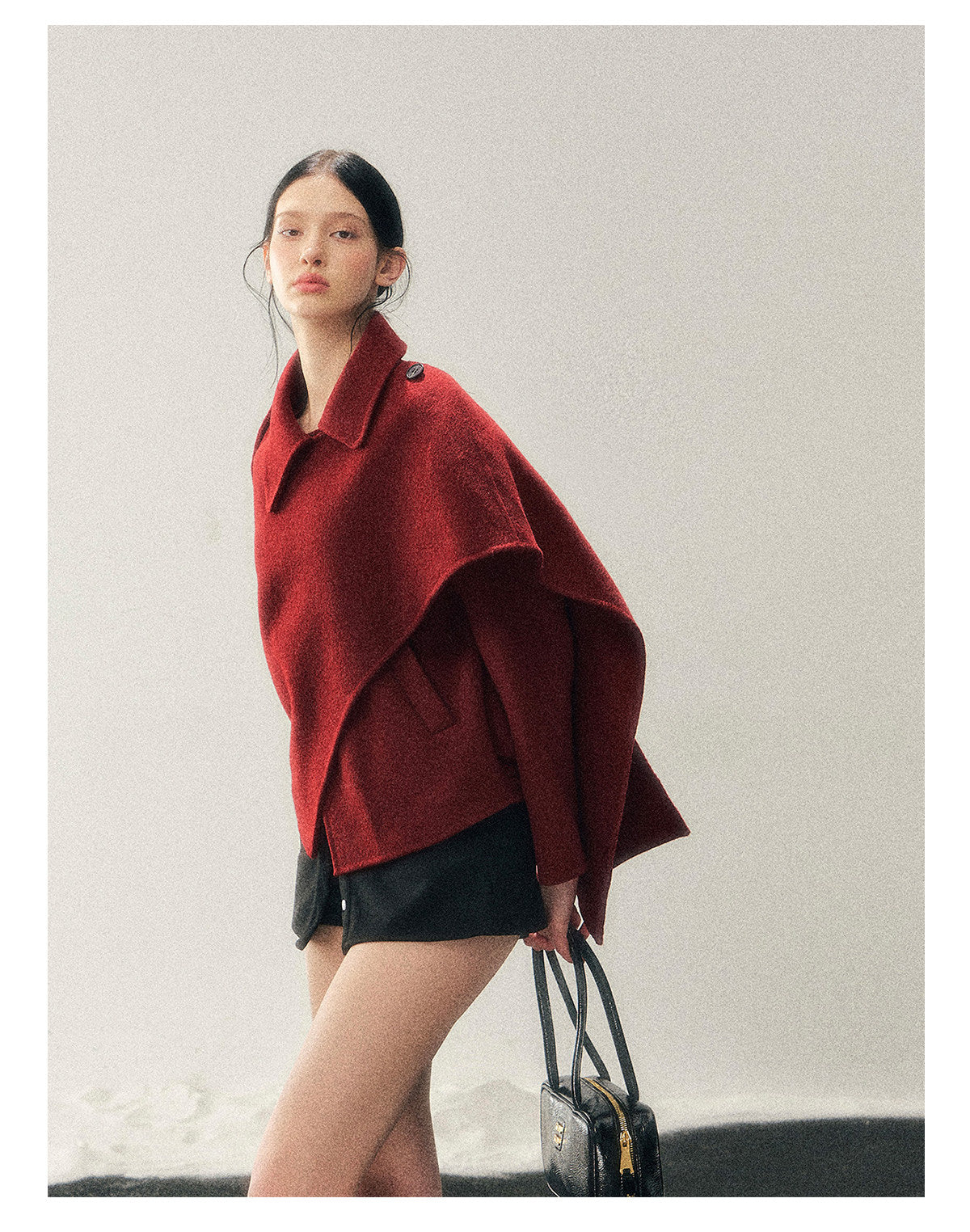 少也眼 “She Hears the Snow Thaw” British-Style Double-Faced Wool Blazer Coat