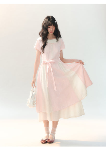 [CAN] "Sakura Mist Blossom" Pink Floral Doll Collar Dress
