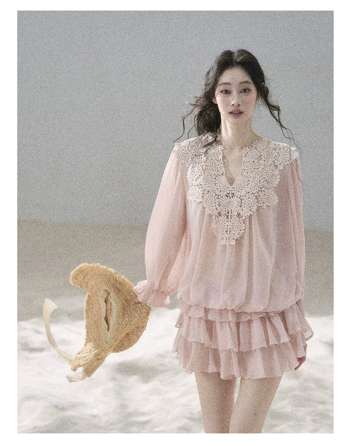 "Flowers on the Breeze" Blush Pink Top & Mini Skirt Two-Piece Set