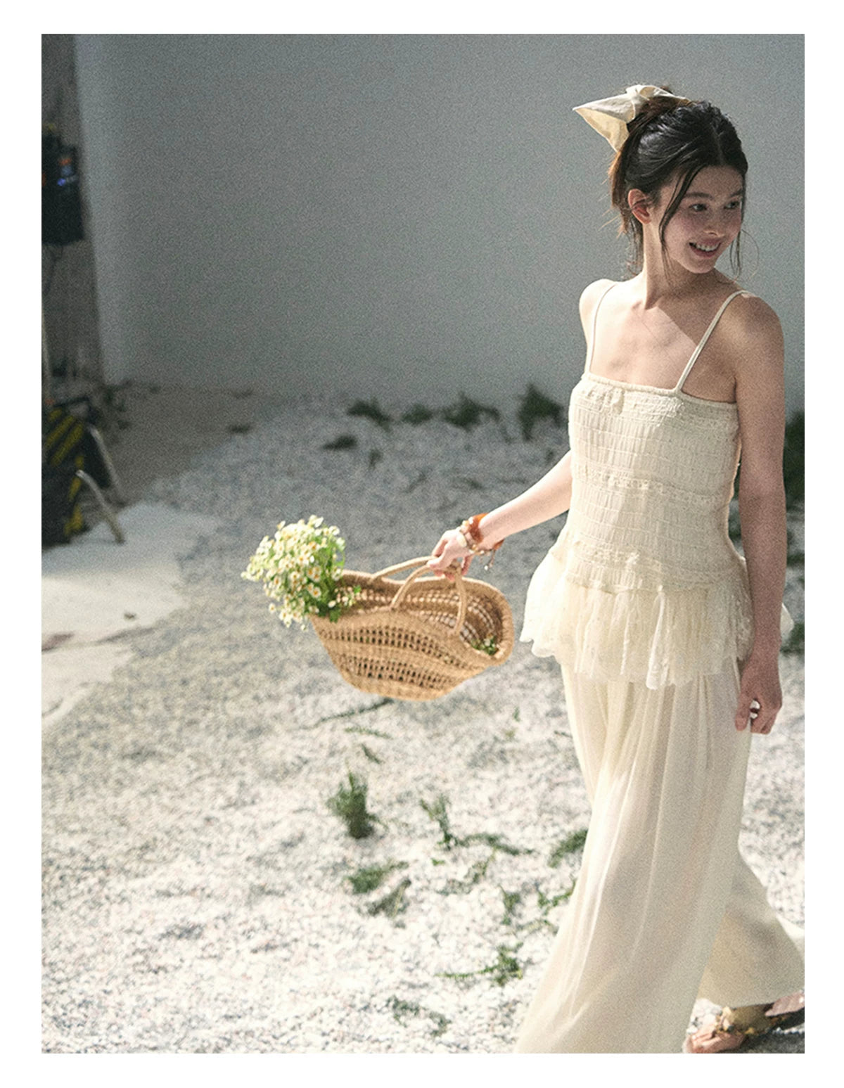 "Fallen Into Your Gaze" Dutch Cheese Lace Top & Jogger Pants Two-Piece Set