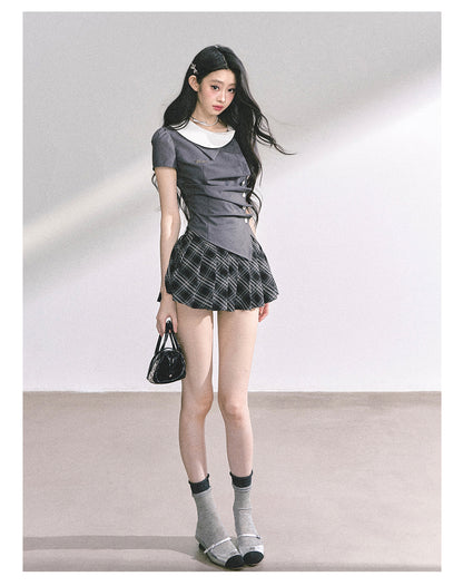 少也眼 “Seoul High Schooler” Two-Piece Set