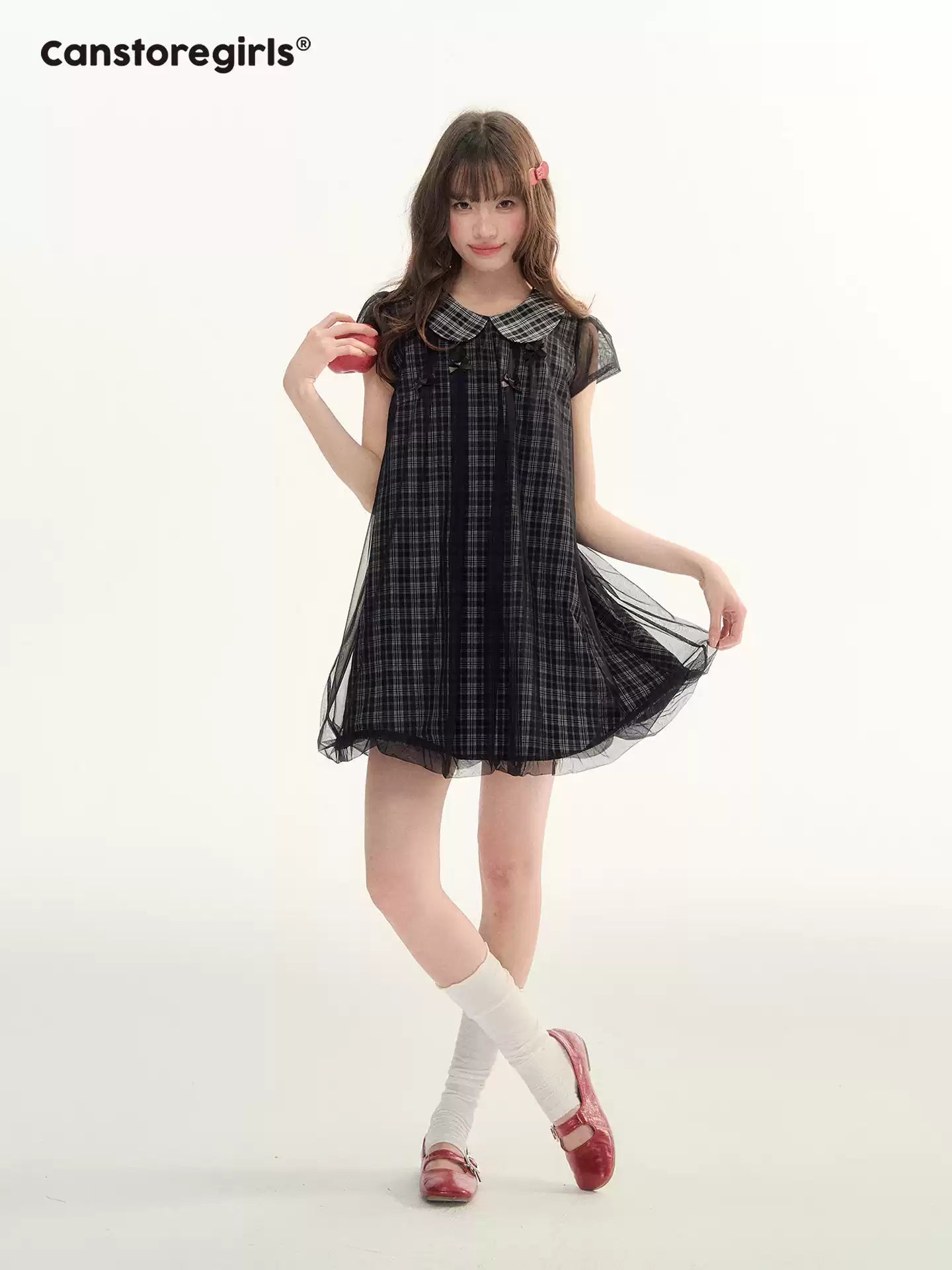 "Soft Check Reverie" Plaid Top, Skirt & Shorts Set LL2026014
