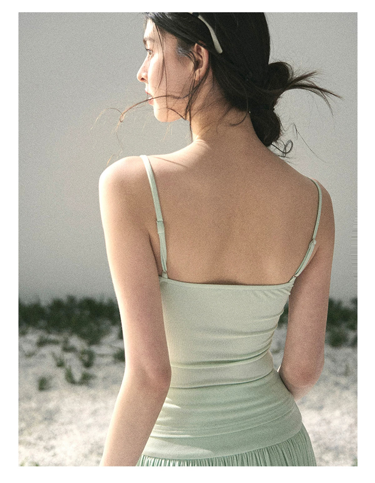 “Mint Afterglow” Jade Green Twist Cutout Top & Maxi Skirt