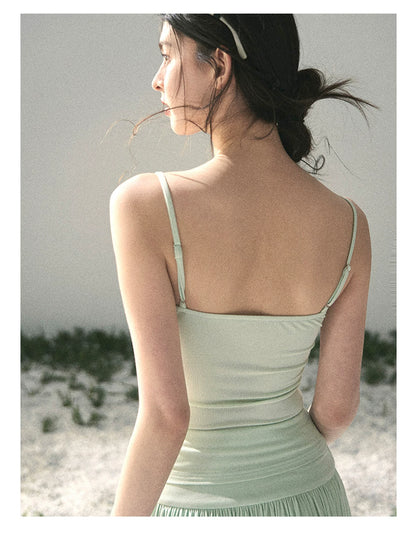 “Mint Afterglow” Jade Green Twist Cutout Top & Maxi Skirt