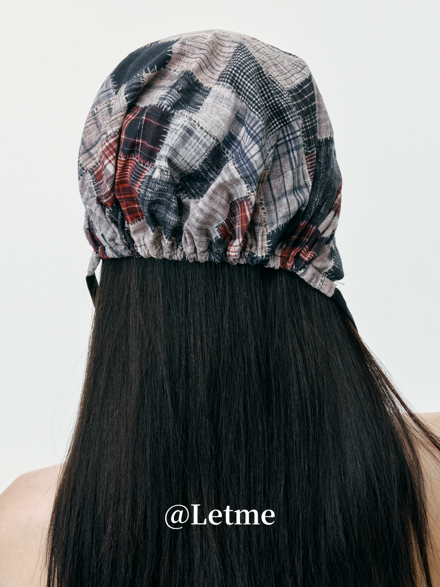 Distressed Slouchy Headscarf Beanie Hat