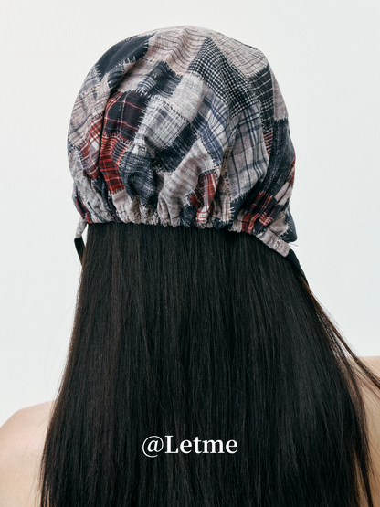 Distressed Slouchy Headscarf Beanie Hat