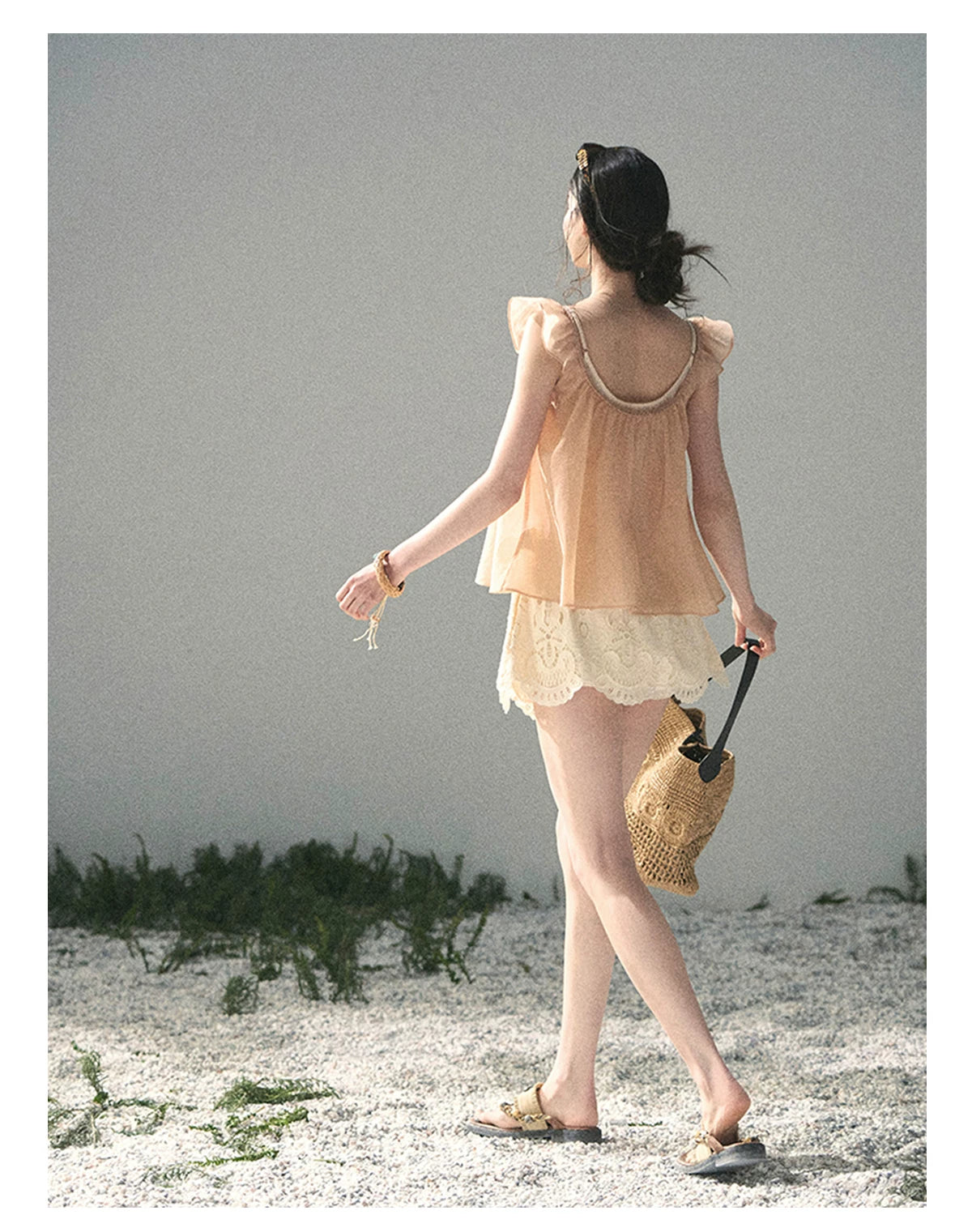 “Your Whisper” Lotus Mauve Babydoll Twinset Top