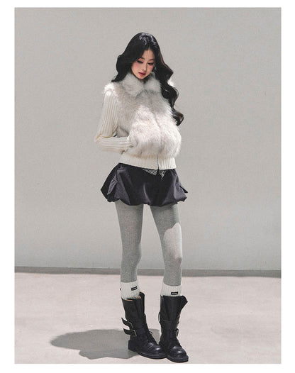 少也眼 "Soft Landing" Faux Fur Layered Jacket 6513513