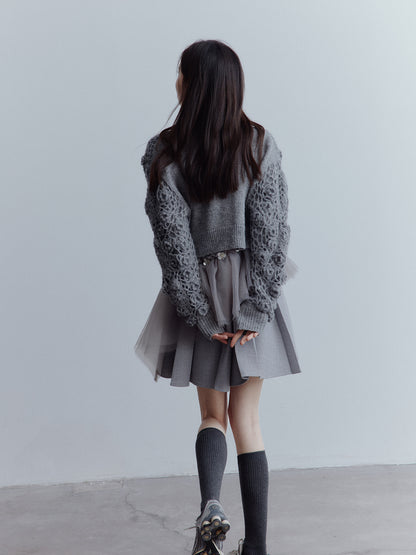 FUSSED Moonlight Elf Beaded Tulle Dress – Storm Gray FOF-25AW204