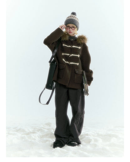 Horridale - Charcoal Gray Washed Cargo Barrel Leg Pants