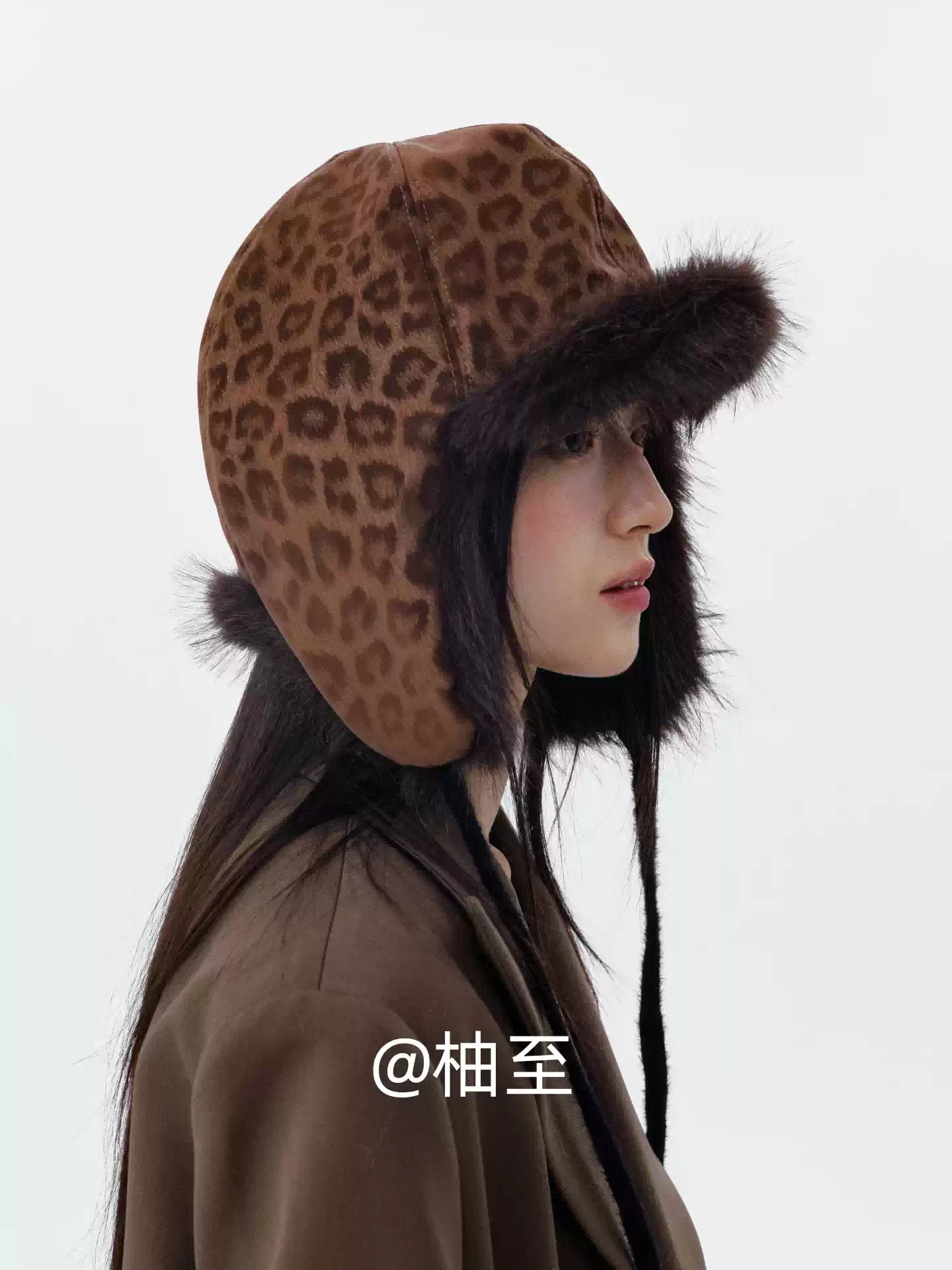 Mocha Brown Leopard Print Trapper Hat – Plush Ear-Flap Winter Hat