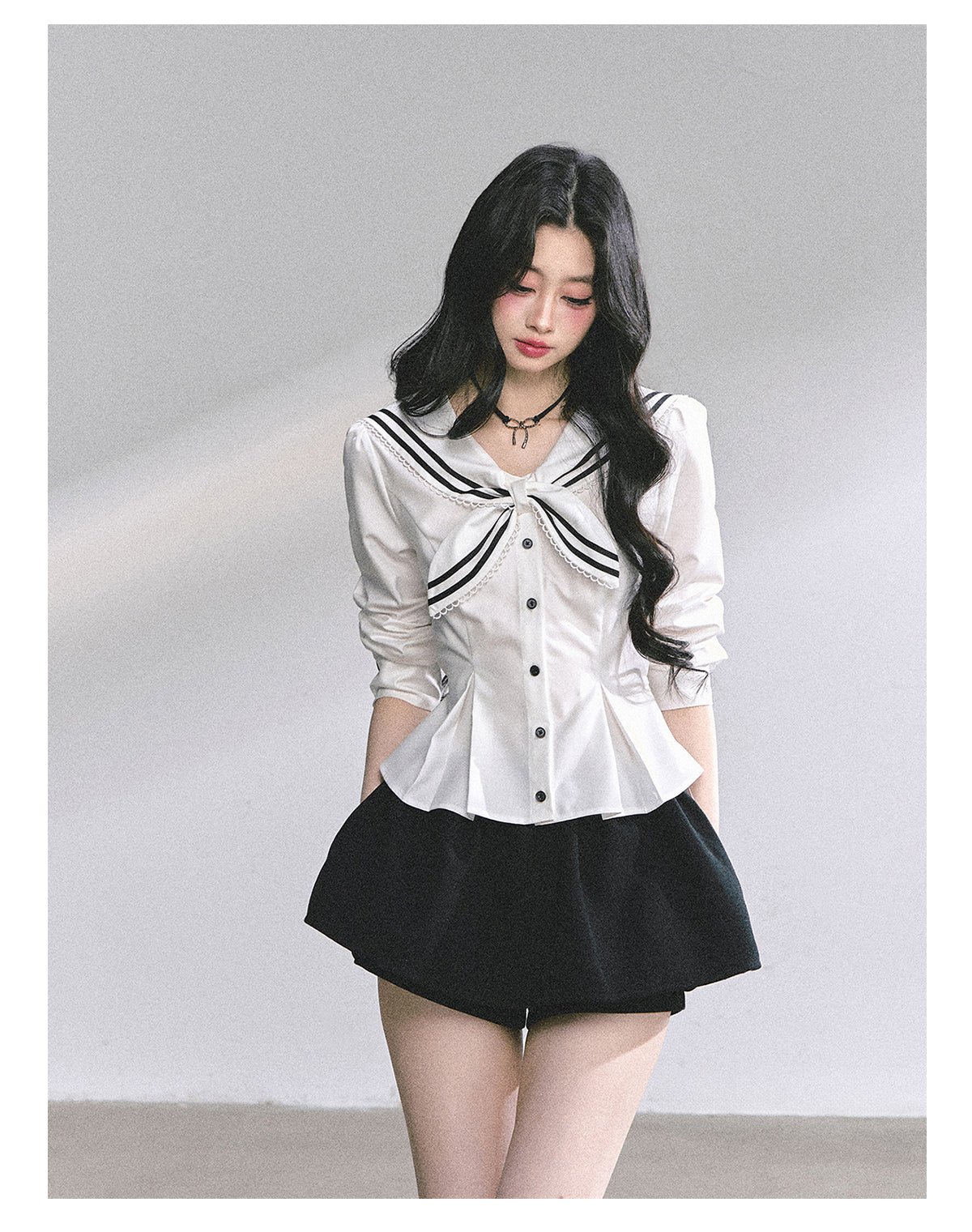 少也眼 "Mary Jane Academy" French Lace Sailor Blouse 7685464