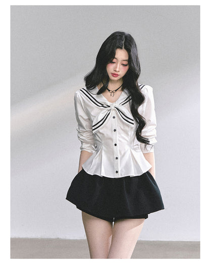 少也眼 "Mary Jane Academy" French Lace Sailor Blouse 7685464