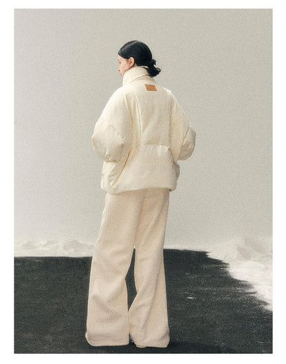 040126 "The Fluffiness of Snow" Down Jacket - Creamy Apricot White