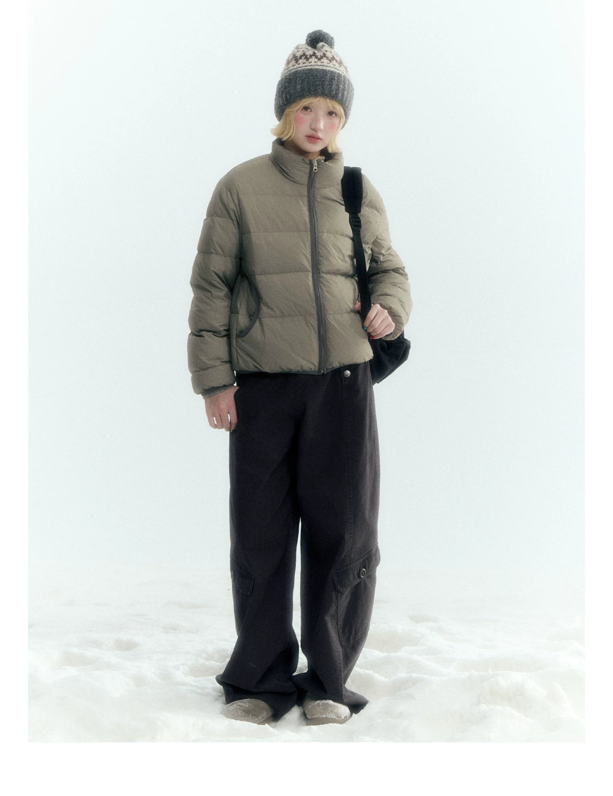 Horridale - Charcoal Gray Washed Cargo Barrel Leg Pants