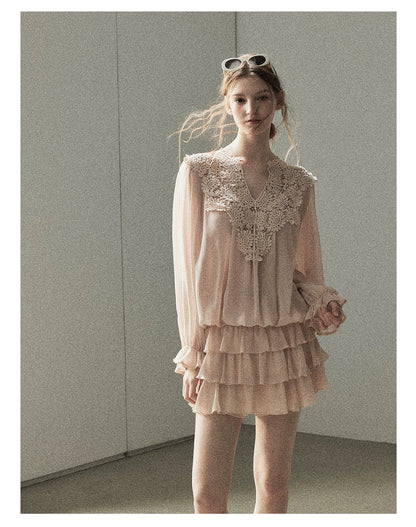 "Flowers on the Breeze" Blush Pink Top & Mini Skirt Two-Piece Set