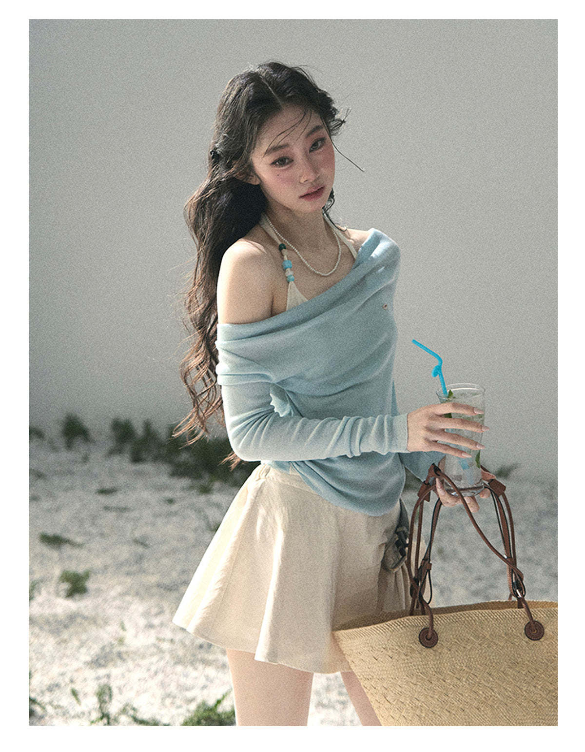 “Sugar Frost Diaries” Crystal Blue Layered Halter Top
