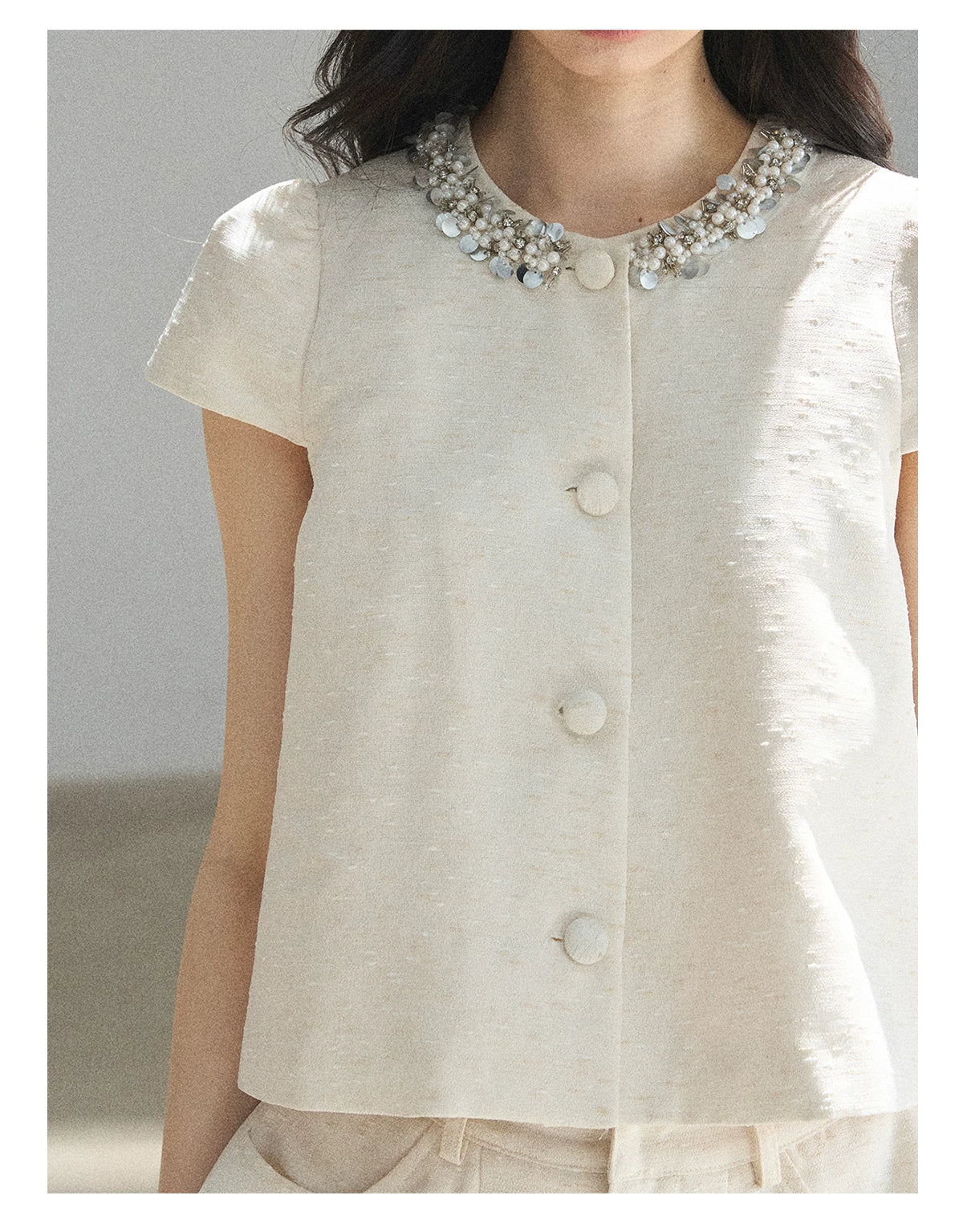 "Summer in the Sunlight" Dutch Cream Tweed Two-Piece Set